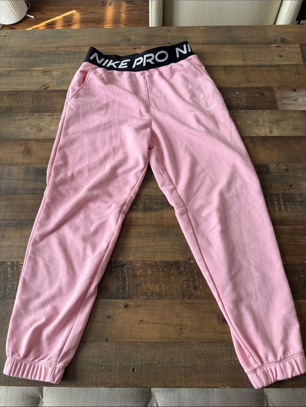 Nike Pink Joggers with Black Pro Elastic Waistband - Picture 3 of 3